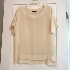 Tibi Cream Colored Short Sleeve Blouse